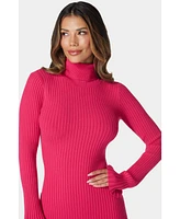 bebe Women's Turtleneck Sweater Dress