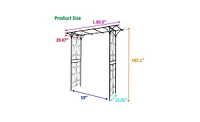Slickblue Metal Garden Arch – Black, 80.3'' L x 20.47'' W x 81.1'' H, Climbing Plants Support and Rose Arch for Outdoor Use