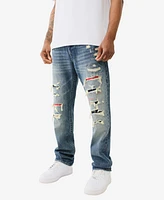 True Religion Men's Ricky Backing Mending Flap Straight Jeans