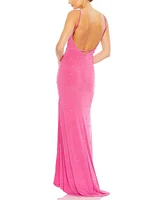 Mac Duggal Women's Rhinestone Embellished V-Neck Gown