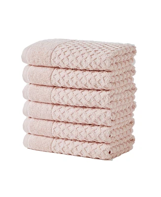 Linery & Co Co. Cotton Diamond Textured 6-Piece Hand Towel Set