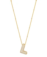 Unwritten Cubic Zirconia Bubble Initial Pendant Necklace