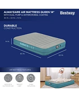 Bestway AlwayzAire 14" Inflatable Air Mattress Bed with Rechargeable Pump, Queen