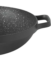 BergHOFF Gem Nonstick 12.5" Chinese Wok 5.7Qt., Black, Glass Lid