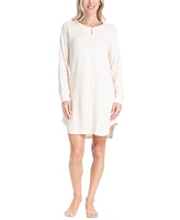 Ocean Pacific Women's Silky Thermal Henley Sleepshirt