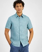 Michael Kors Men's Slim-Fit Yarn-Dyed Linen Shirt