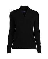 Lands' End Women's Cashmere Shawl Neck Sweater