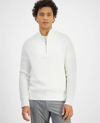 Michael Kors Men's Modern-Fit Mixed-Stitch 1/4-Zip Sweater