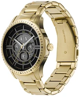 A|X Armani Exchange Men's Quartz Multifunction Gold Stainless Steel Watch 46mm