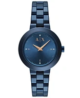 A|X Armani Exchange Women's Quartz Two-Hand Blue Stainless Steel Watch 36mm