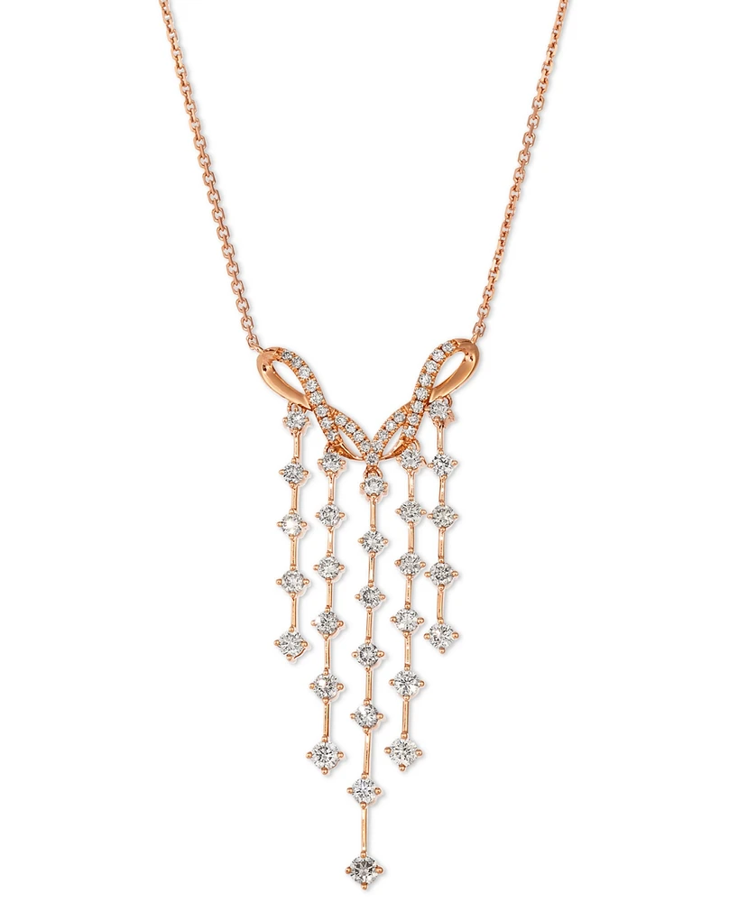 Le Vian Nude Diamond Dangling Adjustable 19" Statement Necklace (1-1/4 ct. t.w.) in 14k Rose Gold