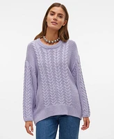 Vero Moda Women's Svea Cable-Knit Long-Sleeve Sweater