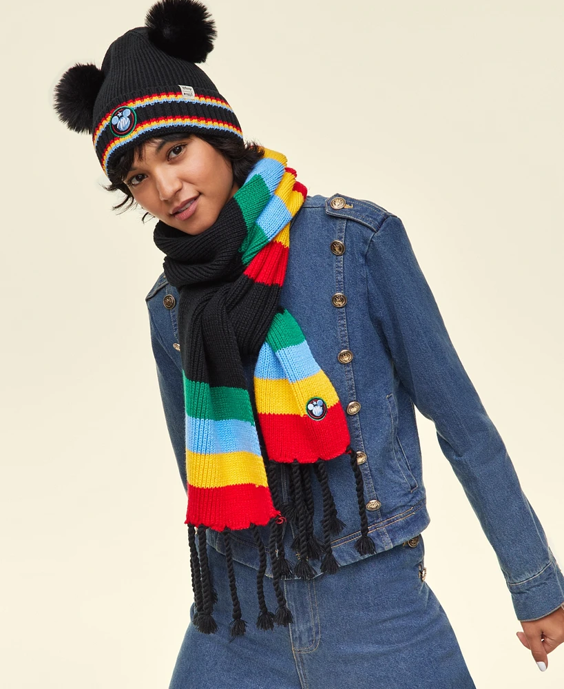 Disney | Macy's Mickey Mouse Striped Beanie & Scarf Set, Created for Macy's