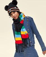 Disney | Macy's Mickey Mouse Striped Beanie & Scarf Set, Created for Macy's