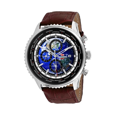 Seapro Men's Meridian World Timer Gmt Blue Dial Watch