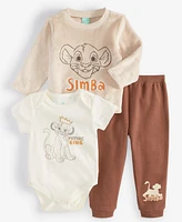 Disney Baby The Lion King Simba Faux-Fur Top, Bodysuit & Pants, 3 Piece Set