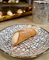 Certified International Mosaic Gold- Silver Tone Canape Plates Set of 6