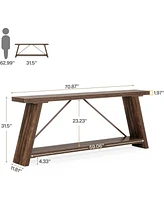 Tribesigns 70.9 Inches Extra Long Sofa Table Behind Couch, Industrial Entry Console Table with Storage for Hallway, Entryway, Living Room