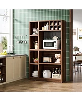 Tribesigns 5-Tier Baker's Rack, Large Microwave Stand with Shelves, 65-Inch Tall Coffee Bar Standing Kitchen Storage Rack Kitchen Shelf with Pegboard