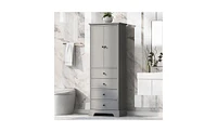 Slickblue Storage Cabinet with 2 Doors and 4 Drawers Stylish Bathroom Organizer for Ample Storage
