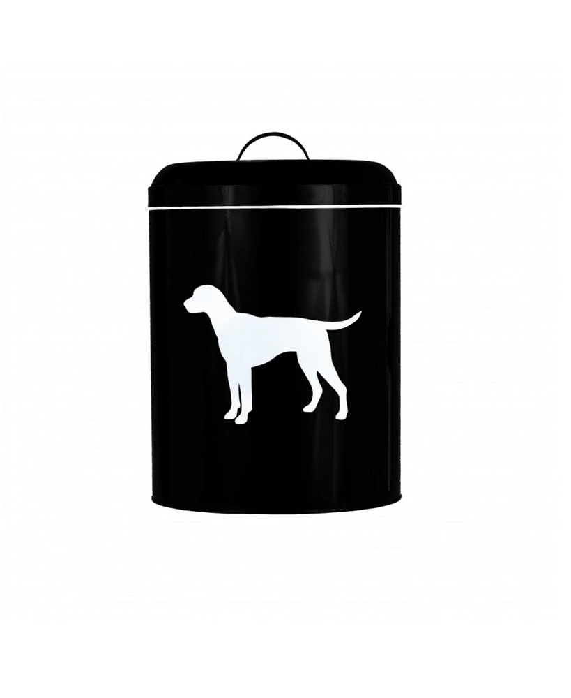 Amici Pet Buster Dog Black & White Metal Canister