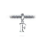 Bling Jewelry Dangle Block Letter A-z Alphabet Initial Charm Bead Solid .925 Sterling Silver Fits European Bracelet