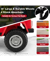 Gymax 2 Seater Ride On Truck Car 12V Licensed Toyota FJ40 Rc w/ Laser Light & Music Pink