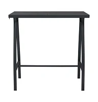 vidaXL Patio Bar Table Black 43.3"x23.6"x43.3" Tempered Glass