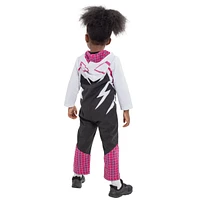 Spider-Man Little Girls Marvel Spider-Gwen Ghost Spider Zip Up Cosplay Coverall Newborn to