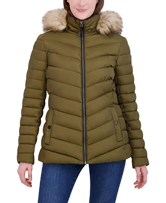 Hfx Women's Lightweight Quilted Puffer Jacket, Removable Hood