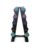 HolaHatha 2, 3, 5, 8, & 10 Lb Neoprene Dumbbell Free Weight Set w/ Rack, Pastel