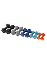 HolaHatha 2, 3, 5, 8 & 10 Pound Neoprene Dumbbell Weight Set with Storage Rack