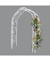 Slickblue Metal Garden Arch – Cream White, Freely Assemble with 8 Styles, Arbor Trellis for Climbing Plants, Rose Support, Outdoor Wedding & Pa