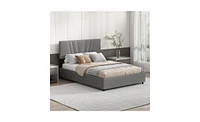 Slickblue Queen Upholstered Platform Bed with Lift-Up Storage Feature