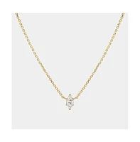 Hollywood Sensation 18K Gold Plated Sterling Silver Dainty Cable Chain Necklace with Marquise-Cut Cubic Zirconia Pendant