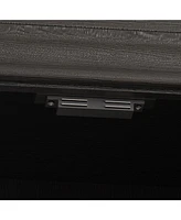 Famapy Black Wood Bookcase Storage Cabinet With Tempered Glass Doors