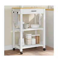vidaXL Kitchen Trolley Monza 23.6"x15.7"x35.4" Solid Wood Pine