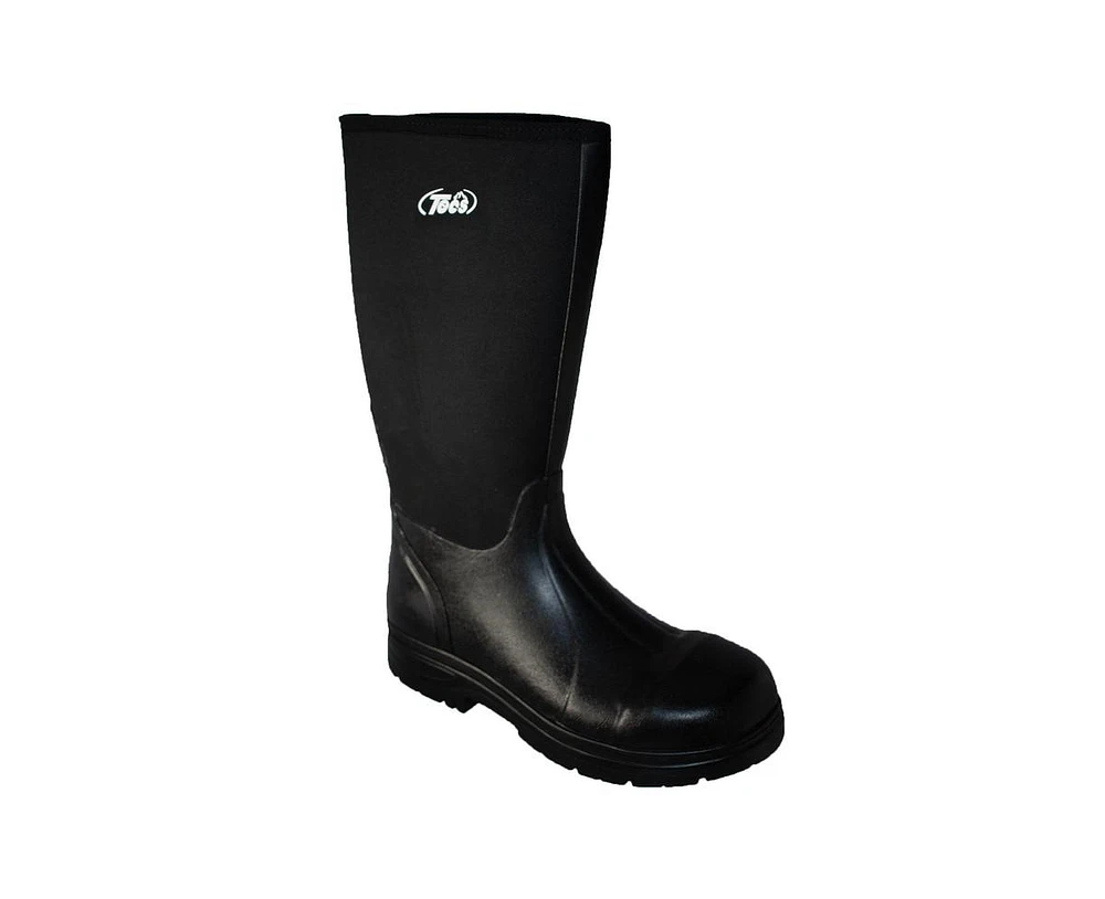 Tecs Men's 16" Cement Rubber Boot Steel Toe Black