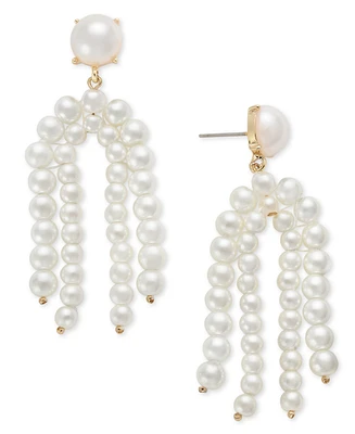 On 34th Gold-Tone Imitation Pearl Chandelier Earrings, Created for Macy's