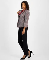 Kasper Women's One-Button Fringe Tweed Blazer, Regular & Petite Sizes