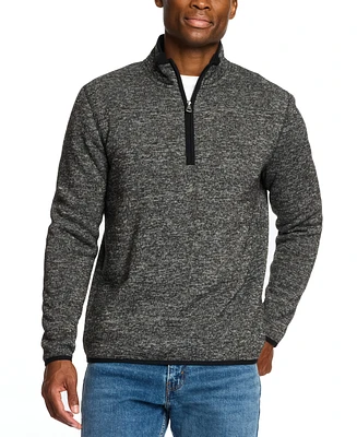 Weatherproof Vintage Men's Fleece Quarter Zip Sweater with Sherpa