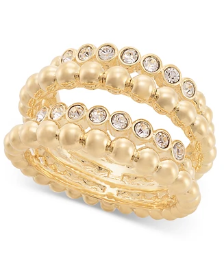 I.n.c. International Concepts Crystal & Bead Four-Row Stack Ring, Created for Macy's