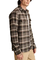 Lucky Brand Men's Big Slub Twill Plaid Long Sleeve Utility Shirt