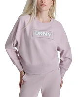 Dkny Sport Women's Rhinestone Crewneck Fleece Sweatshirt