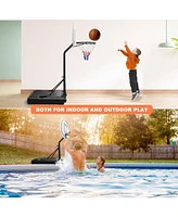 Slickblue Portable Poolside Basketball Hoop for Easy Setup