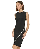 Tommy Hilfiger Women's Gem-Trim Asymmetric Dress