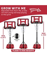 Slickblue Backboard Portable Basketball Goal System with Stable Base and Wheels for Easy Mobility