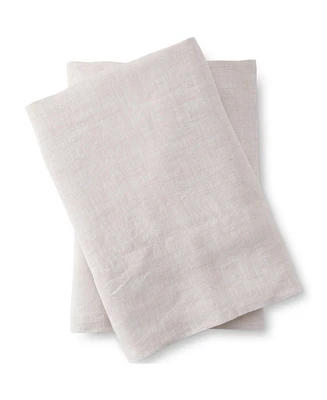 Lands' End Garment Washed Chambray Flax Linen Breathable Pillowcases