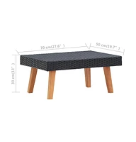 vidaXL Patio Coffee Table Poly Rattan Black