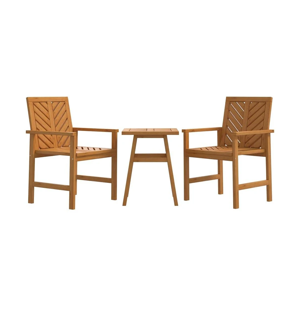 vidaXL 3 Piece Patio Lounge Set Solid Wood Acacia